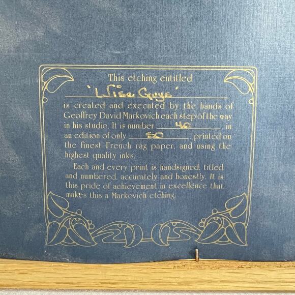 Wise Guys signed and numbered print By Geoffrey David Markovich framed - Picture 4 of 11